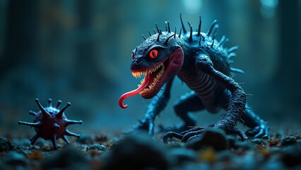 Imagery of Viruses and Monsters