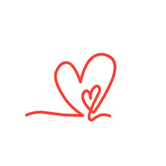 continuous line illustration of heart