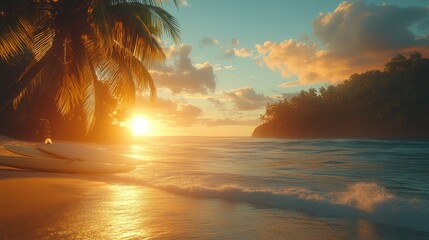 Tropical Sunset Beach Paradise