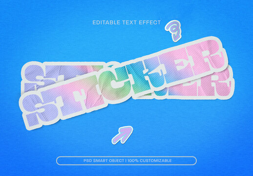 Stacked Rainbow Sticker Text Effect