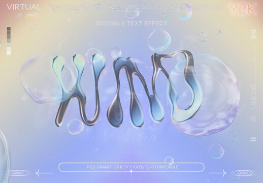 Chrome Text Effect with Air Bubbles