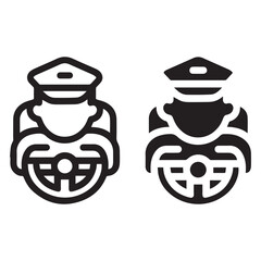Simplistic driver line icon vector. Car driver logo