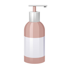Beige cosmetic dispenser bottle with pump