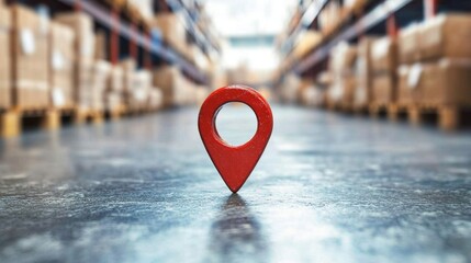 Fototapeta premium Efficient logistics mapped with a pin icon.