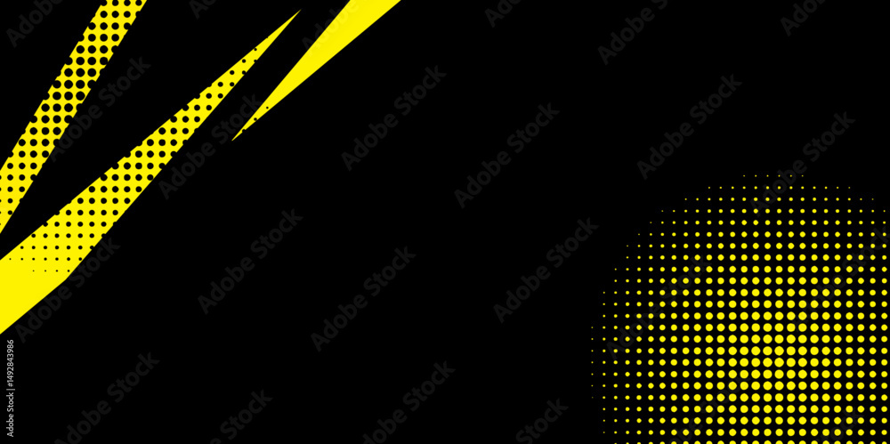 Poster abstract modern gradient black and yellow background with halftone dots pattern design. vector illus