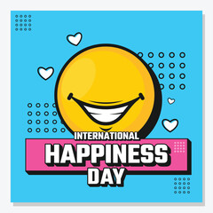 International day of happiness vector design