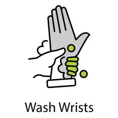 Wrist Washing Hygiene Step Vector Icon Design