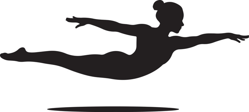 Silhouette of a Female Gymnast Performing a Back Handspring