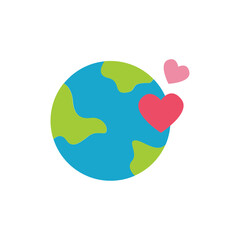 Planet affection, a simple earth design conveying global care and environmental love