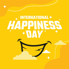 International day of happiness vector design