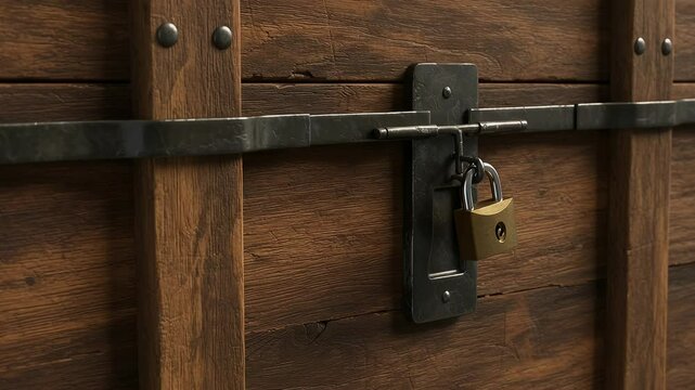 Locked wooden chest