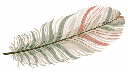 Delicate Multicolored Feather Illustration with Pastel Hues Symbolizing Elegance and Natural Beauty with Soft Gentle Lines and a Serene Aesthetic for Tranquil and Artistic Themes