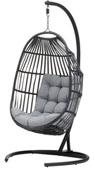 Swing sofa, hanging hammock chair, net with cushion cut out isolated transparent background