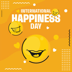 International day of happiness vector design