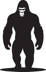 Gorilla Silhouette Vector Set – Wild Animal Clipart, Jungle Primate Icons, Gorilla Poses for Wildlife and Nature Design