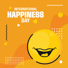 International day of happiness vector design