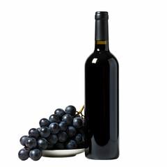 Obraz premium Red Wine Bottle Grapes Premium Wine Image