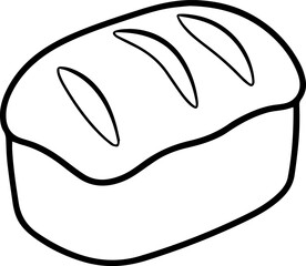 bread loaf outline vector illustration line art 