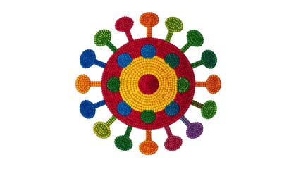 Colorful Virus Art, Abstract Beadwork Design - Abstract art