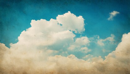 cloud and sky with grunge paper texture background