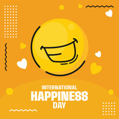 International day of happiness vector design