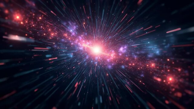 Abstract galaxy explosion with vibrant colors in space setting  
