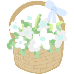 Cute minimalist white flower basket