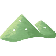 Two mountains in minimalist drawing style