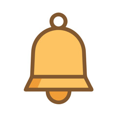 Golden Bell Icon Illustration on a White Background