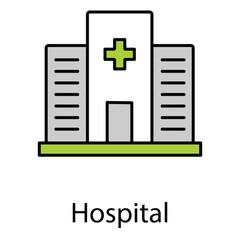 Hospital Building Vector Icon for Healthcare Design