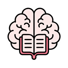 Human brain with an open book knowledge concept