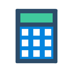 Simplified Calculator Icon on White Background for Finance