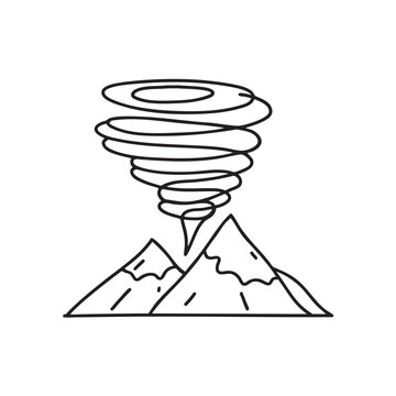 A thunderstorm above a mountain