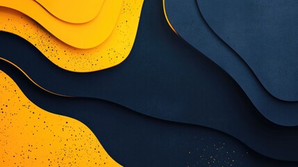 abstract background with yellow and blue wavy layers and speckled texture