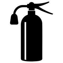 Clean black vector of fire extinguisher isolated on transparent background