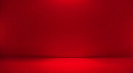 Red empty studio room. Limbo maroon dark background. Abstract 3d backdrop for product presentation. Minimal wall scene. Showcase promotion display. Vector mockup illustration Chinese, Christmas design