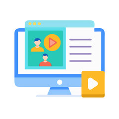 Online meeting webinar concept on computer monitor display