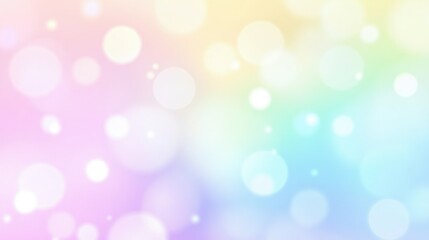 Pastel rainbow bokeh background with soft, blurred circles and gentle color gradient