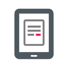 Digital tablet showcasing online document with highlighted action item