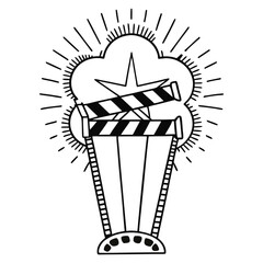 silhouette entertainment icon on white background
