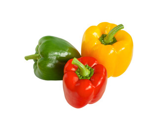 Fresh colorful multicolored sweet bell peppers (capsicum) top view