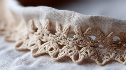 Delicate crochet lace whispers ancestral tales, evoking Textile Appreciation Day and vintage fiber art celebration