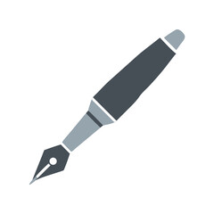 Illustration of gray ink pen on a White Background