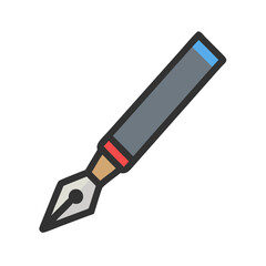 Isolated fountain pen illustration on White Background for design