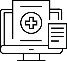 Obraz premium Medical Document on&nbsp;Computer&nbsp;Icon