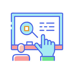 Interactive Interface: User navigating digital screen with hand gesture