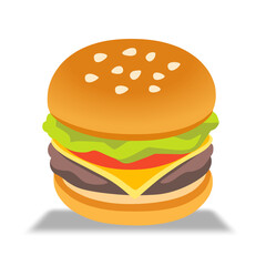 hamburger on white background