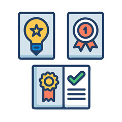 Illustration of business ideas, achievement and validation process