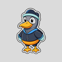 penguin in winter clothes