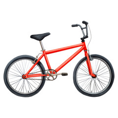 Vibrant Red BMX Bicycle Isolated on White Background for Dynamic Use, isolated on transparent background.